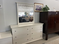 Long White Dresser & Mirror