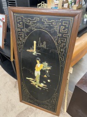 Vintage Chinese Lacquer Panel Hanging Wall Art