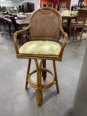 Bamboo Tropical Rattan Bar Stool (each)