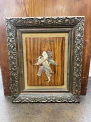 Vintage Chinese Carved Soapstone Plaque - Man Walking