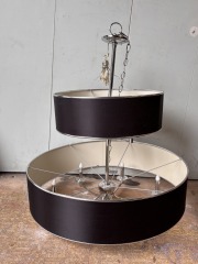 2 Tier Black & Chrome Chandelier