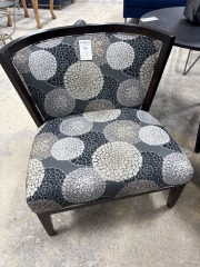 Belleze Curved Back Charcoal Sunflower Accent Chair