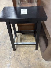 Black Solid Wood Backless Stool