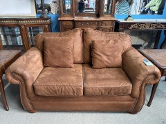 Brown Leather Loveseat