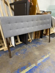 Grey Upholstered King Headboard