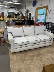 Grey Couch with Navy Piping