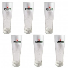3499 BLK7 | HEINEKEN Limited Grey Logo Beer Glasses Set of 6