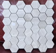 Case of Chenille White Honed Mosaic Tile