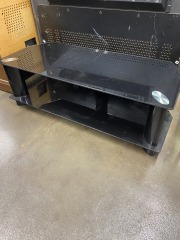 Black Glass Two Tier TV Stand