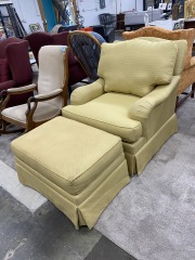 Golden Lexington Armchair with Ottoman