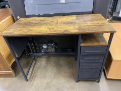 Wood Look & Metal Mini Desk