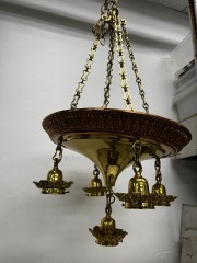 Antique Golden Floral Pan Light