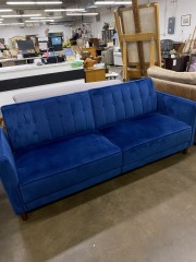 Blue Velvet Futon Couch