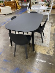 Modern Black Dining Room Table with 4 Chairs