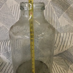 VINTAGE 1776 BICENTENNIAL 5 GALLON GLASS STUB FOOTED CARBOY BOTTLE