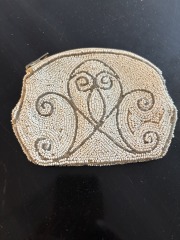 Vintage hand beaded zipper bag