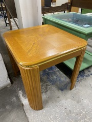1980's Light Wood Side Table
