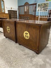 Henfedon Pan-Asian Brass Mounted 2 Door Nightstand (each)