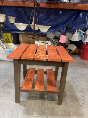 Red Wood Side Table