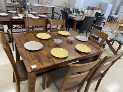 Dark Wood Rustic Dining Set