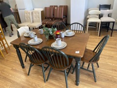 Green Farmhouse Table & Chairs