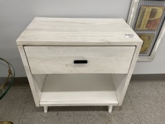 White Wood Modern End table