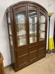 Brown Arched China Cabinet