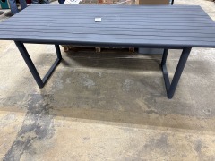 Grey Metal Rectangular Patio Table