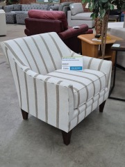 Stone & Leigh Beige And White Stripe Accent Armchair