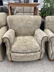 Beige Embossed Studded Chair