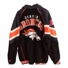 NFL Denver BRONCOS Officially Licensed Shell 100% LEATHER Suede Jacket XXL