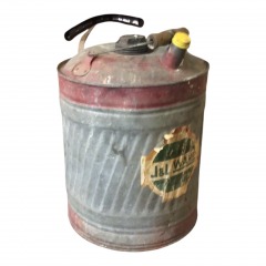 Vintage J&L Ware Manufacturing Co Kerosene Gas Oil Can Fluted with Handle & Spout
