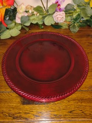 Red Plastic Plates (set of 4)