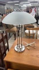 Lite Source Steel-Painted Glass Shade Table Lamp