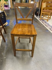 Farmhouse Style Wood Bar Stool
