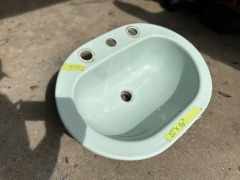Vintage Mint Green Oval Bathroom Sink