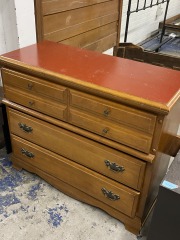 Vintage Wood Three Drawer Dresser