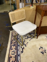White & Cane Back Modern Chair (Each)
