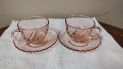 Arcoroc France Rosaline Tea\/Saucer Set Each