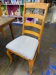 Wood with Leaf Accents Dining Chairs (Each)