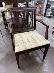 Colonial Style Upholstered Captain Chair