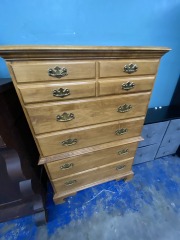 Traditional Blonde Tall Boy Dresser