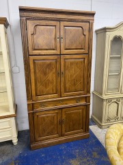 Thomasville Wood Lattice Entertainment Armoire