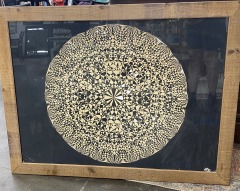 Original Op-Art Print in Rustic Frame