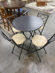 High Top Folding Table & 4 Folding Stools