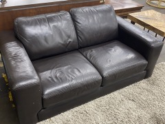 Lounging Low Leather Loveseat