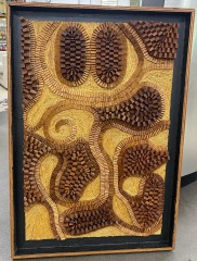 Original Abstract Wood Relief Collage
