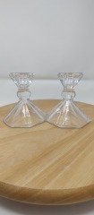 Vtg Lead Crystal Candlestick Pair