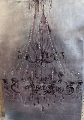 Shimmering Canvas Artwork of Vintage Chandelier with Crystals