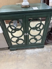 Green Mirrored Bar Stand